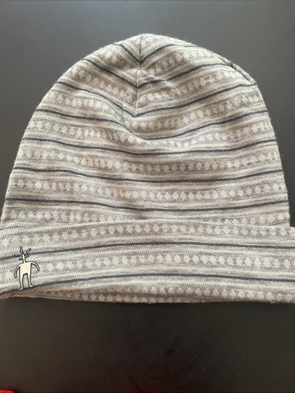 Smartwool Grey Patterned Knit Beanie -women small